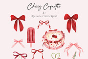 Cherry Coquette Watercolor Clipart, a Food Illustration by Catch the Dream Art (Thumbnail 3 of 18)