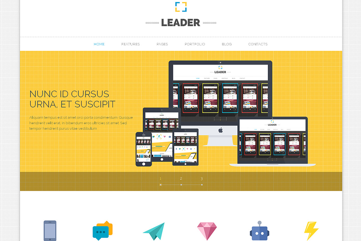 Leader Responsive Bootstrap Template, a Bootstrap Template by IceTemplates (Photo 2 of 4)