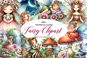 Watercolor Fairy Clipart, an Illustration by CreationArt (Thumbnail 1 of 5)