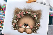 Whimsical Christmas Cat Clipart, an Illustration by Craft Nest (Thumbnail 3 of 10)