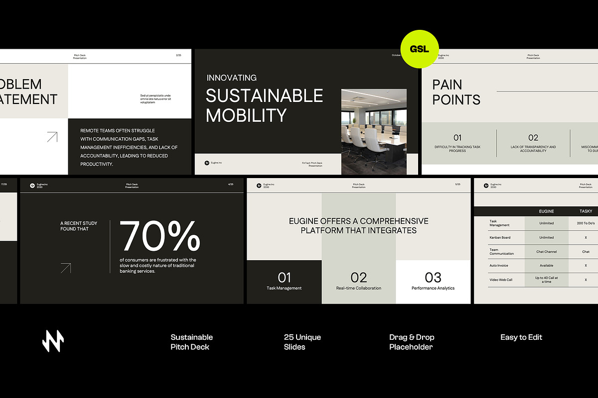 Minimal Black White Pitch Deck Googl, a Presentation Template by Neermana (Photo 1 of 4)