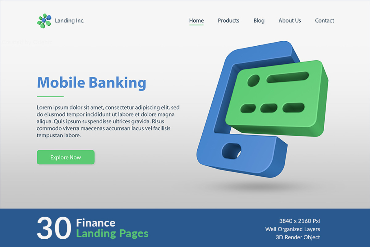 Finance Landing Pages, a Templates & Theme by Odeniz (Photo 15 of 31)