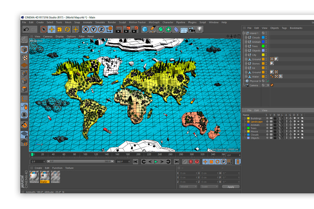 Cartoon Low Poly Earth World Map, a Plants & Tree 3D Model by Anton Moek (Photo 5 of 5)