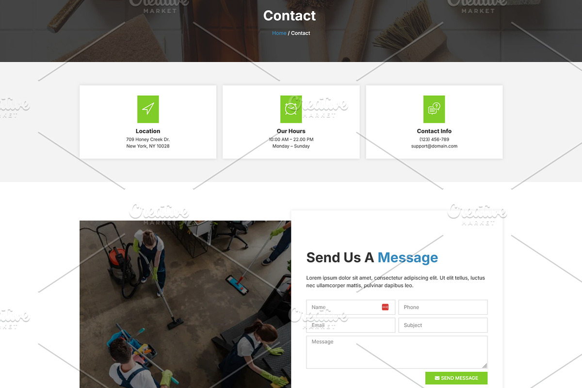 Cleaning Service & Tools Elementor, a WordPress Template by HasnainDEV (Photo 5 of 5)