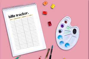 Bill Tracker Planner For Printing