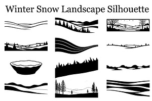 Winter Snow Landscape Silhouette, a Graphic by balal