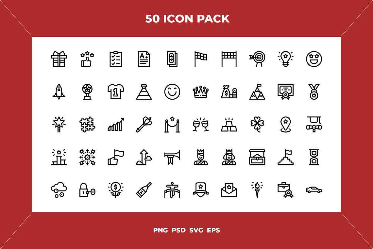 Success icons, an Outline Icon by Wencory (Photo 1 of 2)