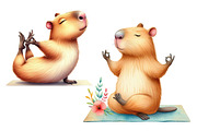 Capybaras yoga PNG collection, an Animal Illustration by Whimsy Brush Studio (Thumbnail 7 of 9)