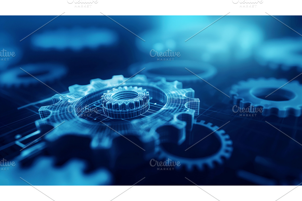 High-tech digital wireframe, an Object Illustration by Sergey Kotenev