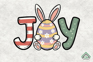 JOY Easter Bunny Egg Png, an Illustration by Craft Nest
