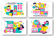 10 Virtual Office Workspace, a Person Illustration by denayunebgt (Thumbnail 3 of 4)