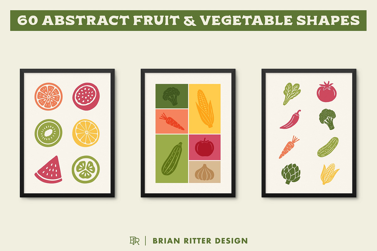 Abstract Fruit & Vegetable Shapes, an Object Graphic by Brian Ritter Design (Photo 3 of 5)