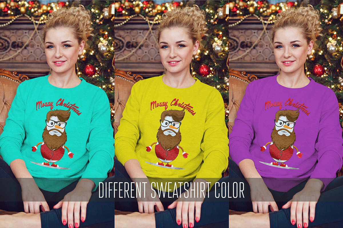 Christmas Sweatshirt Mock-Up, a Hoody Mockup by Freeman Studio (Photo 2 of 12)
