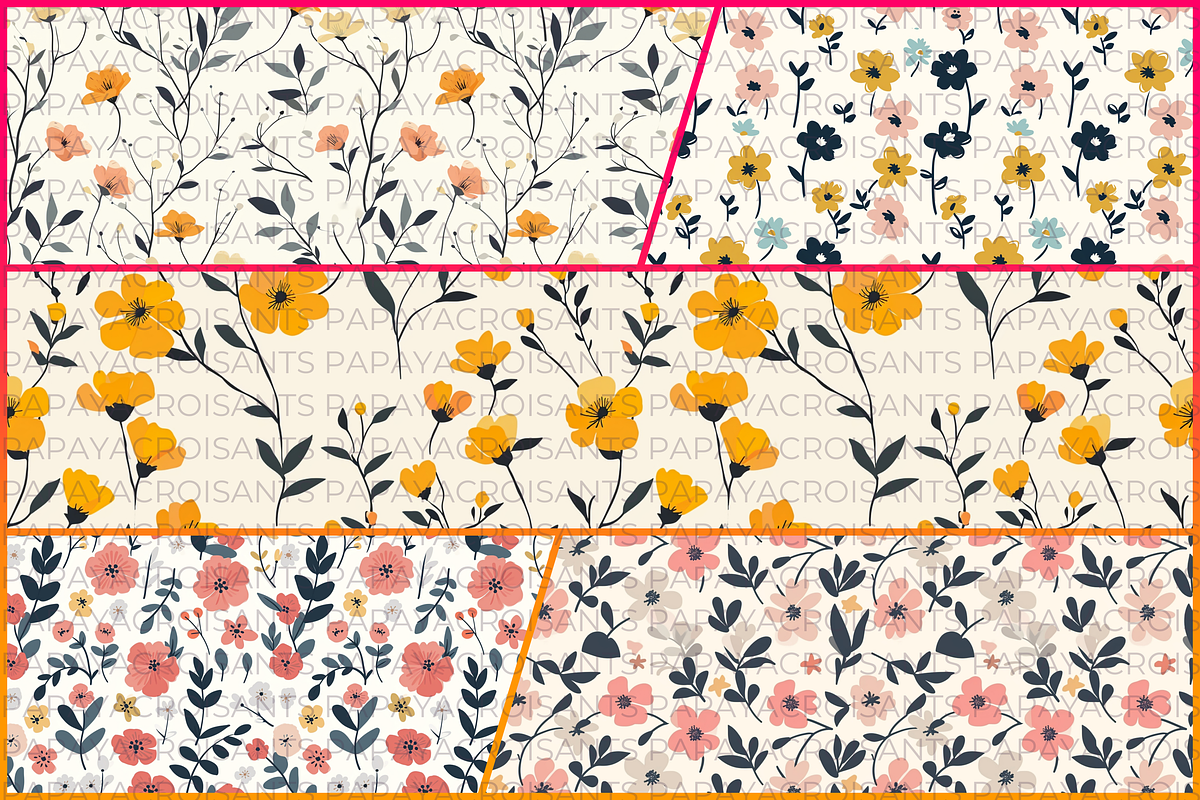 Happy Little Flowers SeamlessPattern, a Pattern Graphic by STUDIO CHOTI (Photo 4 of 8)