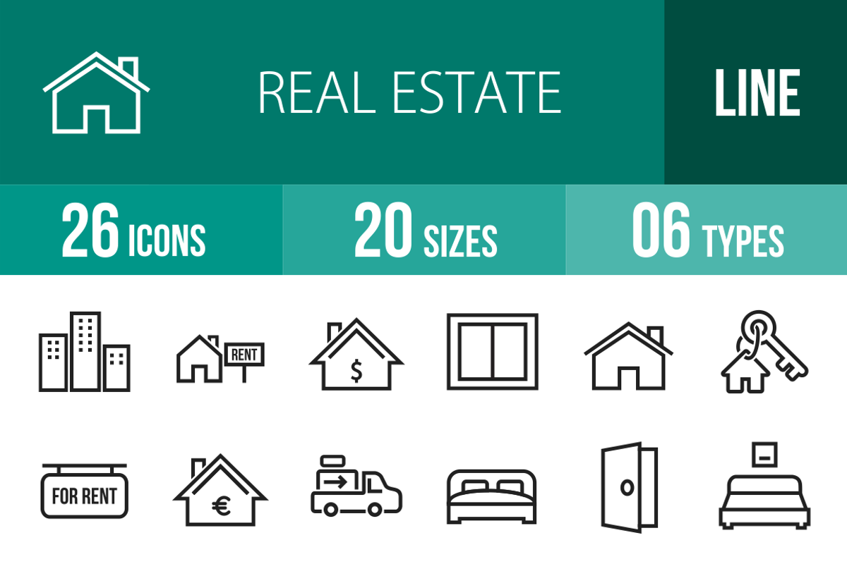 26 Real Estate Line Icons