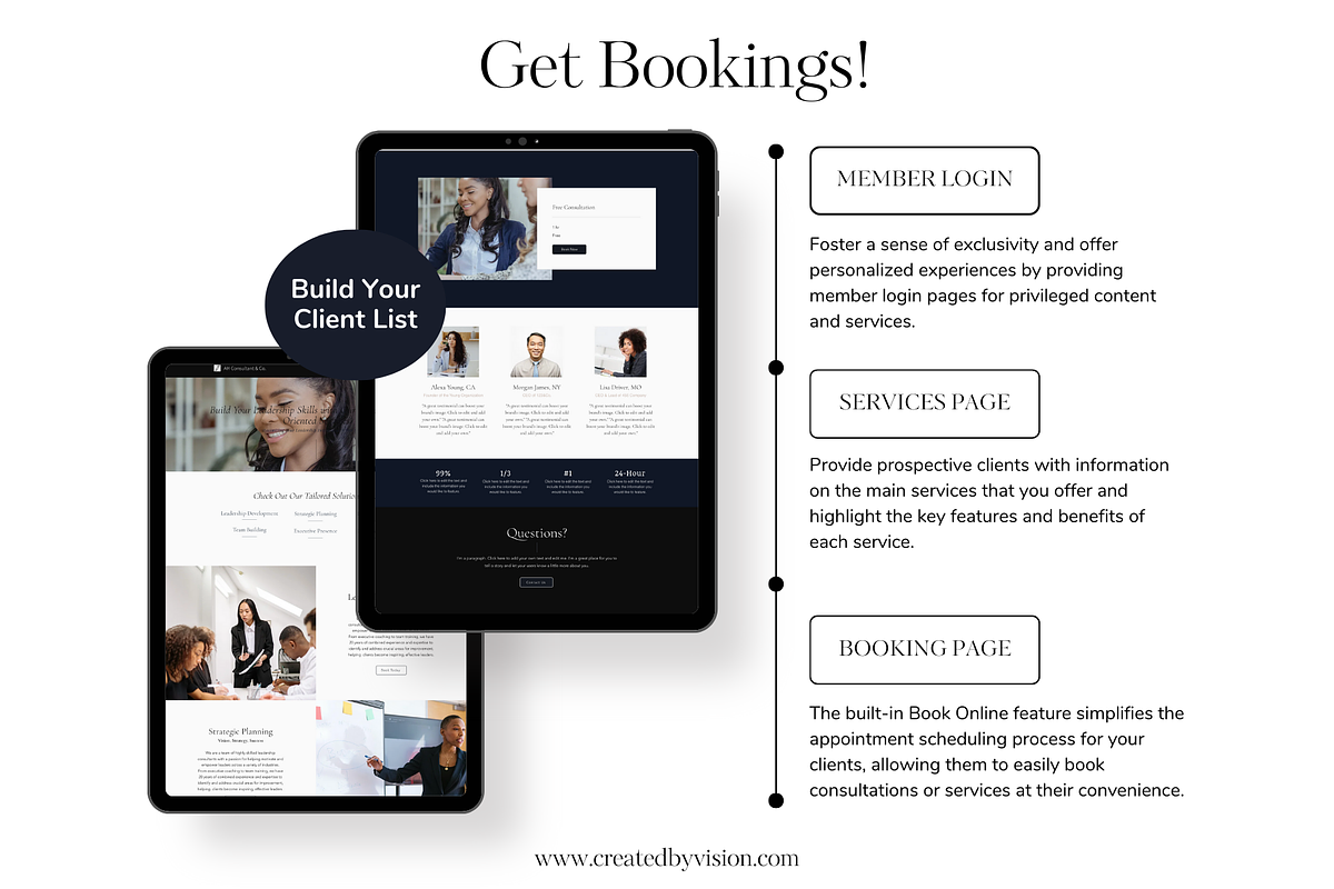 WIX Website Template for Consultants, a Wix Template by CreatedbyVision LLC (Photo 4 of 10)