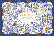 Christmas dreams. Blue & white, a Seasonal Illustration by olga.korneeva (Thumbnail 1 of 12)