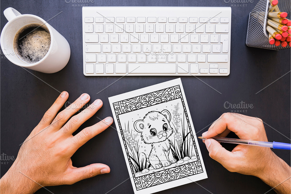 100 Cute Animals Coloring Pages, an Animal Illustration by Blue Digital Studio (Photo 2 of 5)