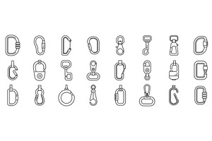 Carbine icons set outline vector, an Object Illustration by Ylivdesign
