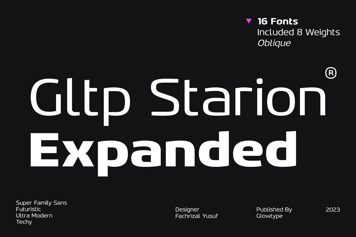 Gltp Starion Expanded, a Sans Serif Font by Glowtype (Photo 1 of 5)