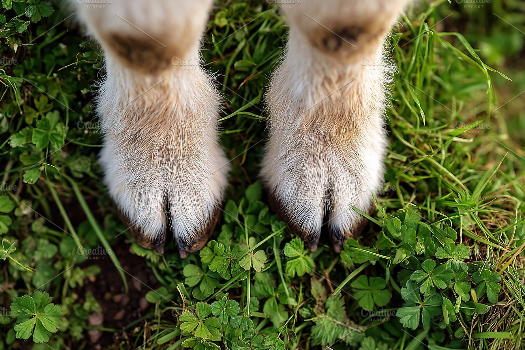 Close-up of animal hooves on grass, an Animal Photo by AlyaAnd