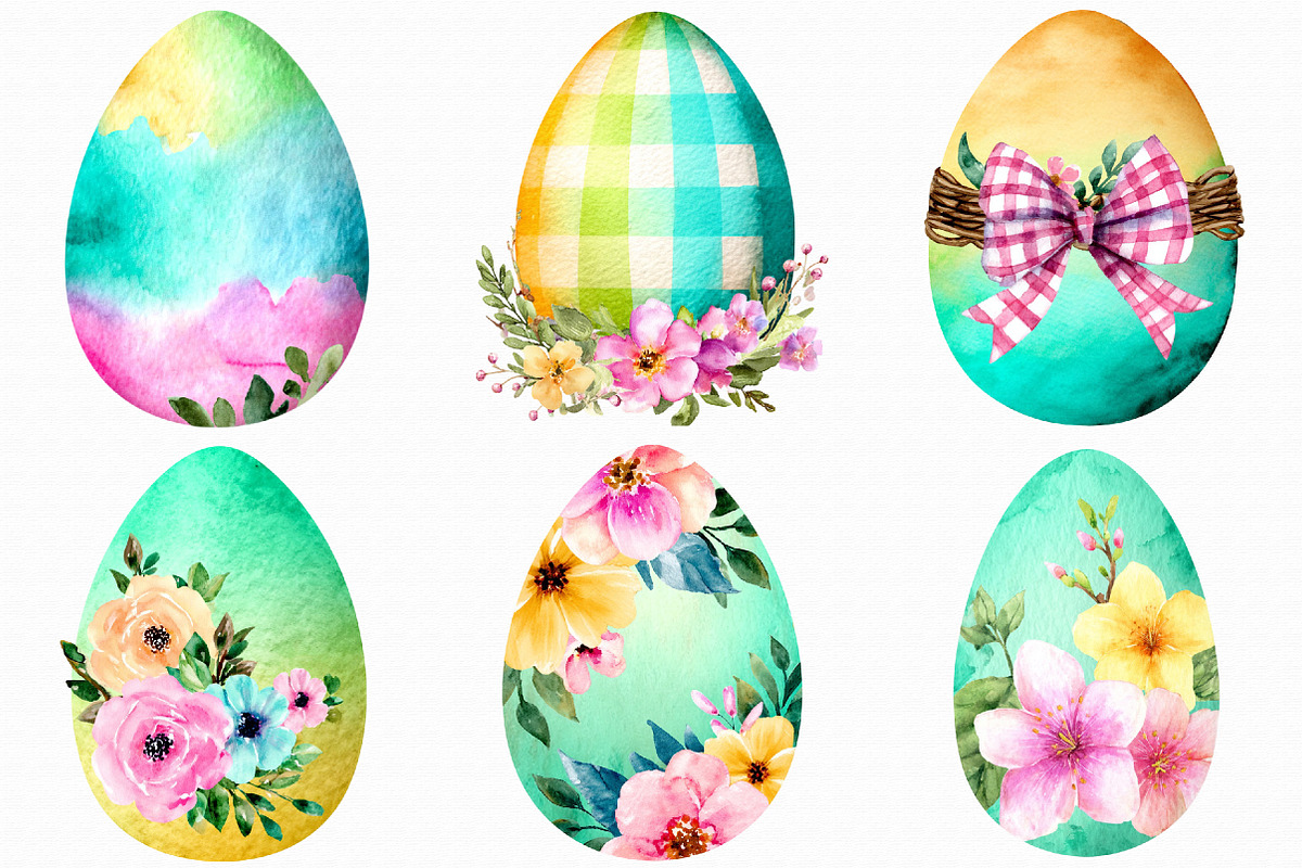 Watercolor Easter Egg Clipart, an Illustration by Libby Wishes (Photo 6 of 7)