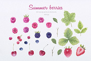 Summer berries watercolor, an Illustration by oKOLOstyle (Thumbnail 3 of 5)