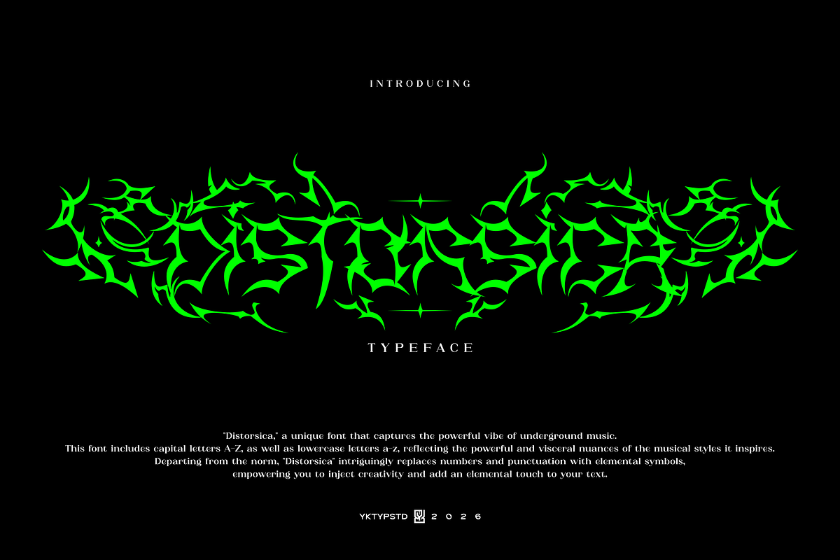 Distorsica, a Blackletter Font by Yktypstd (Photo 1 of 10)