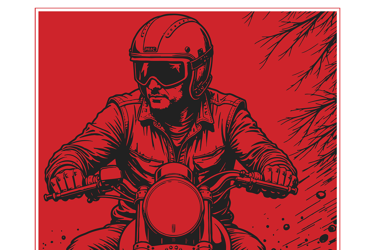 Bold Rider Vintage Illustration, a Transportation Illustration by CarWrap design (Photo 3 of 3)
