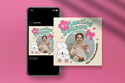 Retro Easter Egg Hunt Greeting Card, a Card Template by graphicook (Thumbnail 4 of 4)