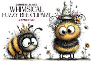 Whimsical Fuzzy Bee PNG Clipart, a Seasonal Illustration by Daily.Designs (Thumbnail 1 of 5)