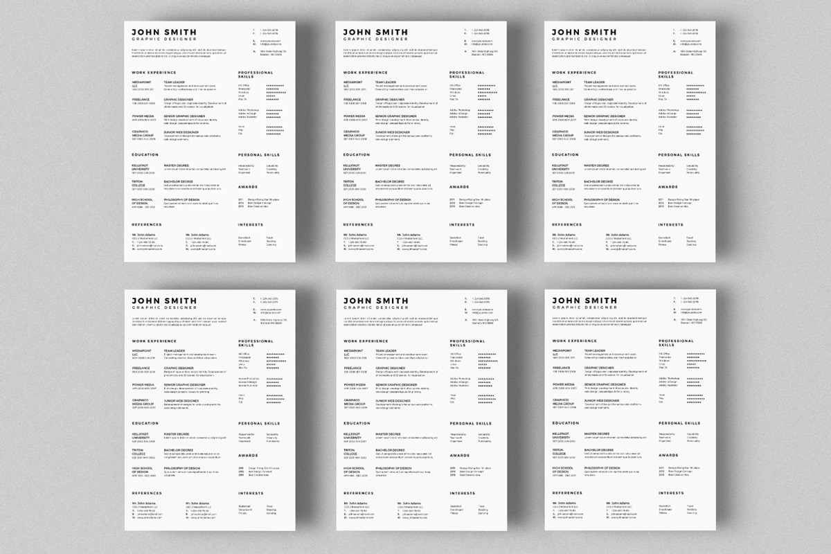 Simple Resume CV with Business Card, a Stationery Template by ND Design (Photo 5 of 11)