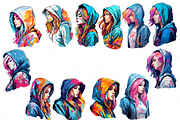 Hooded Girl clipart, an Object Graphic by DreamerStarCo (Thumbnail 3 of 5)