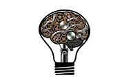 Creative Brain Light Bulb Bundle, an Object Illustration by Designs_River (Thumbnail 10 of 29)
