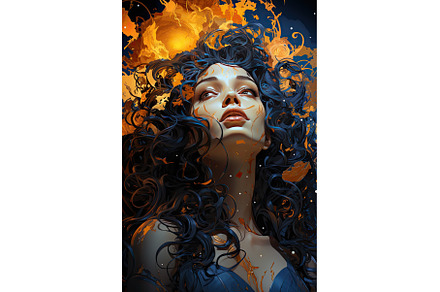 woman in dark sky-blue and light, a Beauty & Fashion Photo by Neirfy