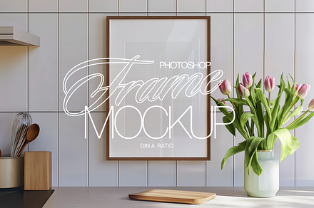 A3 Poster Mockup Kitchen Scene