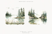 Pine Trees & Lake, a Decorative Illustration by PeDe Designs (Thumbnail 9 of 12)