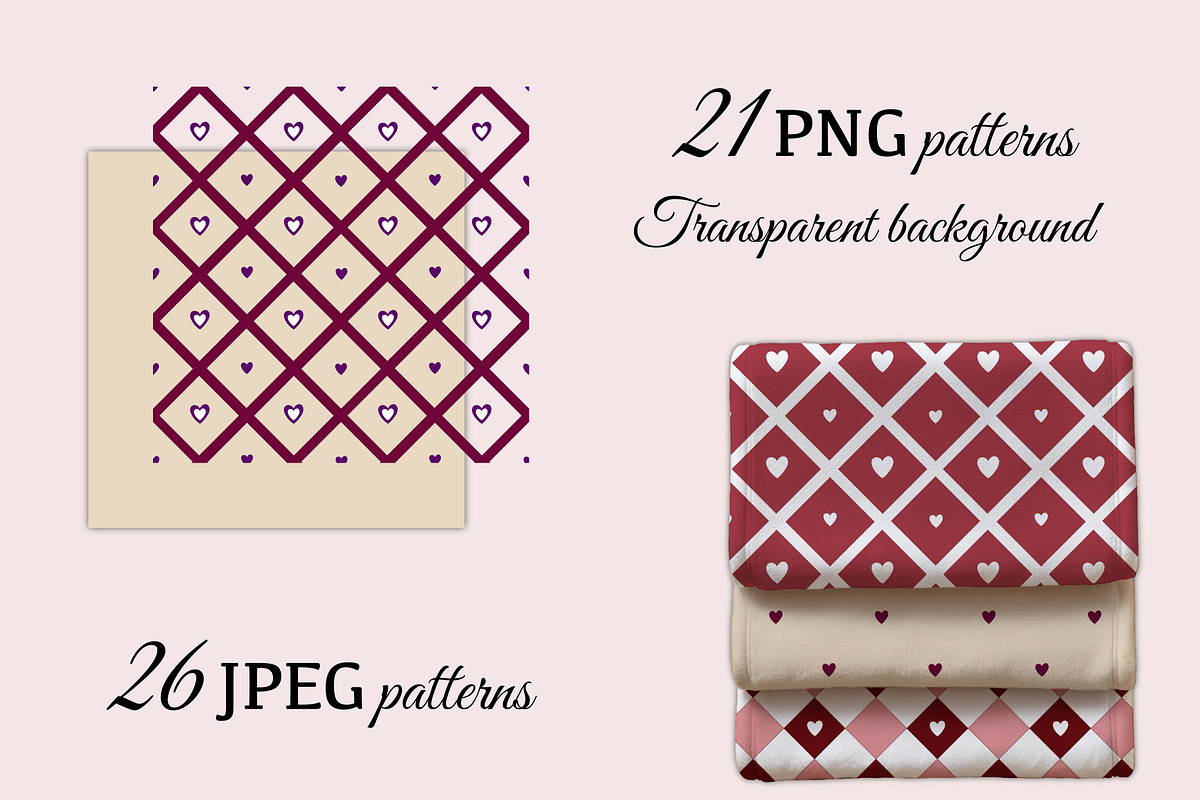 Tender Hearts Seamless Pattern Set, a Pattern Graphic by ZabolotnaArt (Photo 2 of 6)