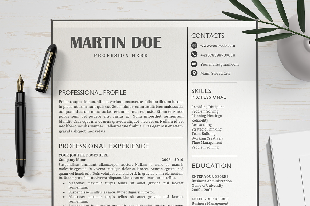 Professional Resume/ CV Bundle, a Resume Template by Wow Designs (Photo 6 of 21)
