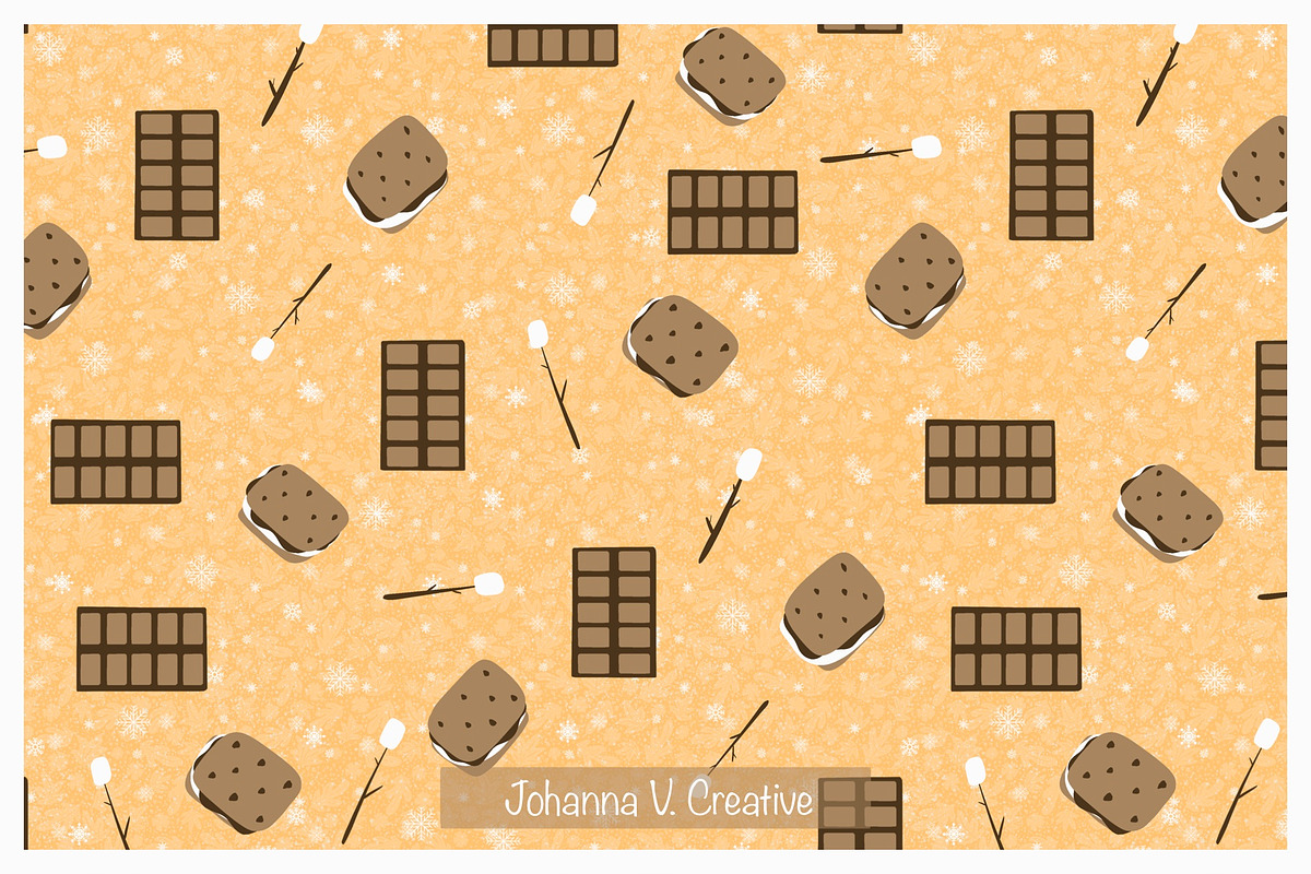 S’mores Seamless Pattern – Cozy Camp, an Illustration by Johanna V. Creative (Photo 3 of 3)