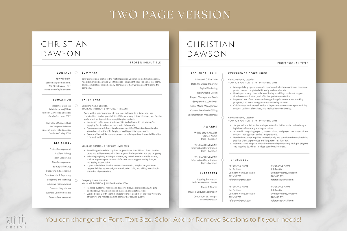 Moderm Resume Template - Christian, a Resume Template by AntDesignStudio (Photo 3 of 9)