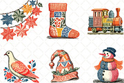 Patchwork Christmas Watercolor, an Illustration by Black Bird Studio (Thumbnail 2 of 6)