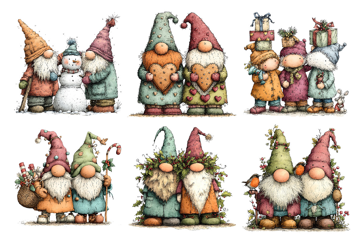 Christmas Whimsical Gnome Friend, a Seasonal Illustration by Creative Art (Photo 3 of 7)