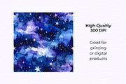 Moon & Night Sky Seamless Patterns, a Pattern Graphic by Anna Design Studio (Thumbnail 3 of 6)