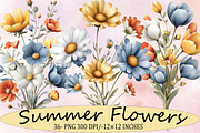 Summer Flowers Clipart Bundle., an Illustration by SVGArt (Thumbnail 1 of 9)