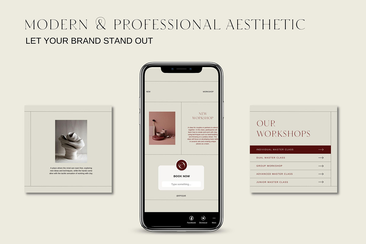 EPOQUE Aesthetic Canva Templates, a Social Media Template by Studio Suvelle (Photo 3 of 11)