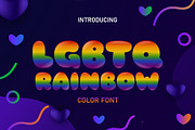 LGBTQ Rainbow Color Fonts, a Font by Fox7 By Rattana (Thumbnail 1 of 8)