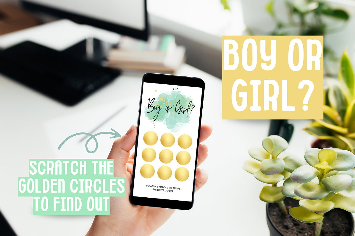 Girl Gender Reveal Scratch Card, an App Template by SunshineStudioBoutique (Photo 7 of 9)