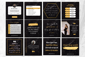 50 Black & Gold Quote Template