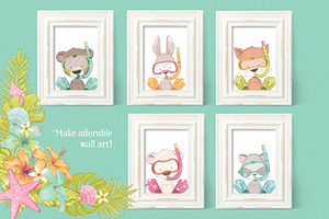 Summer Woodland Animal Clipart